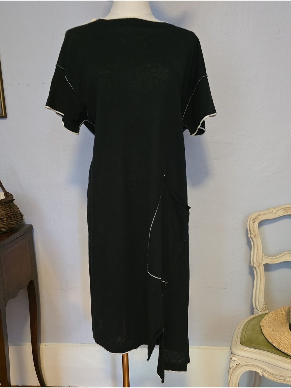 Yoshi Kondo Sophia Knit Linen Blend Tunic Column Dress